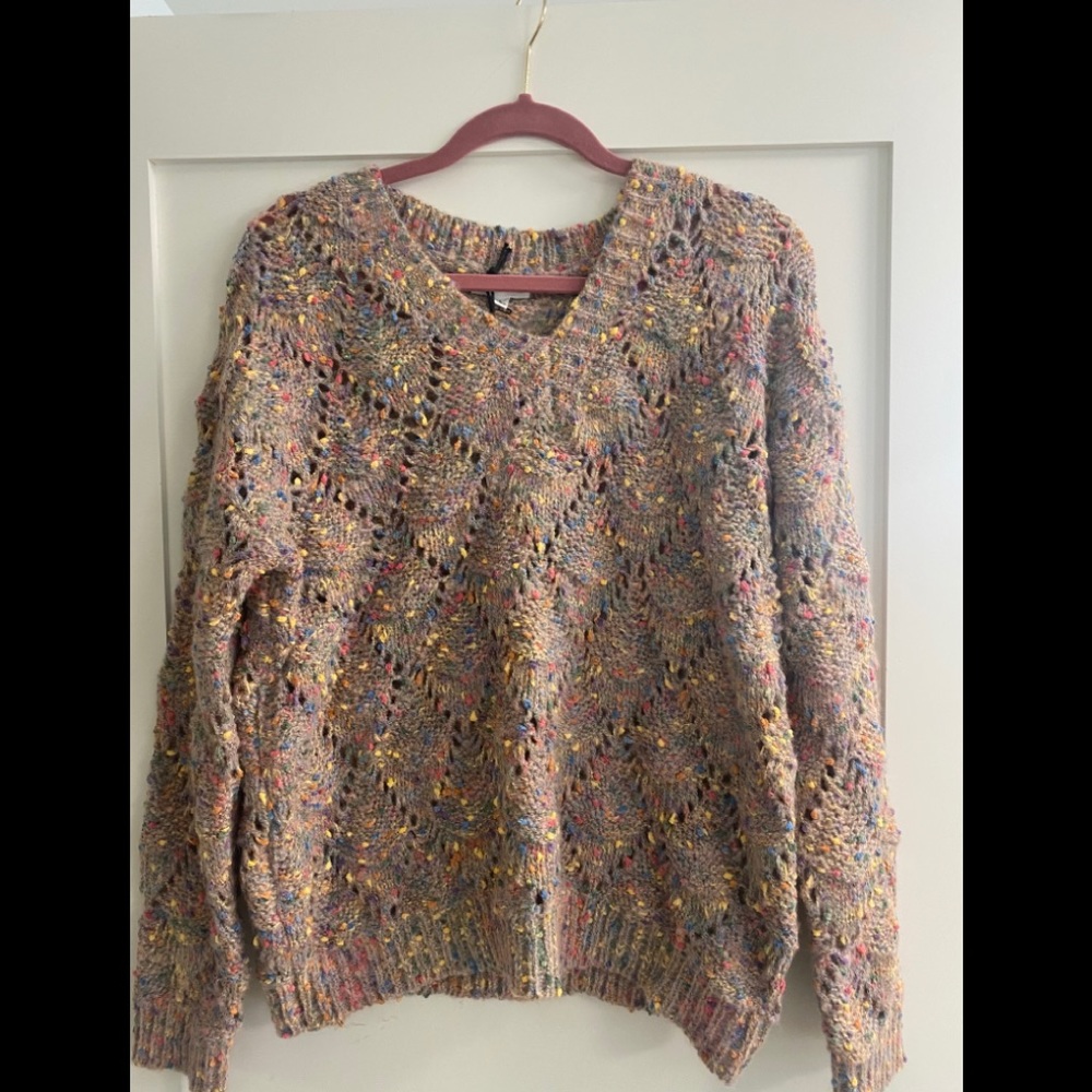 Knit Rainbow Dot Sweater